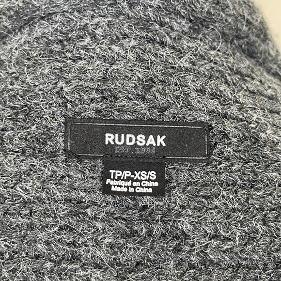 RUDSAK Wool Charcoal Grey Knit Sleeveless Waterfall Vest Duster Cardigan XS/S - Picture 9 of 12